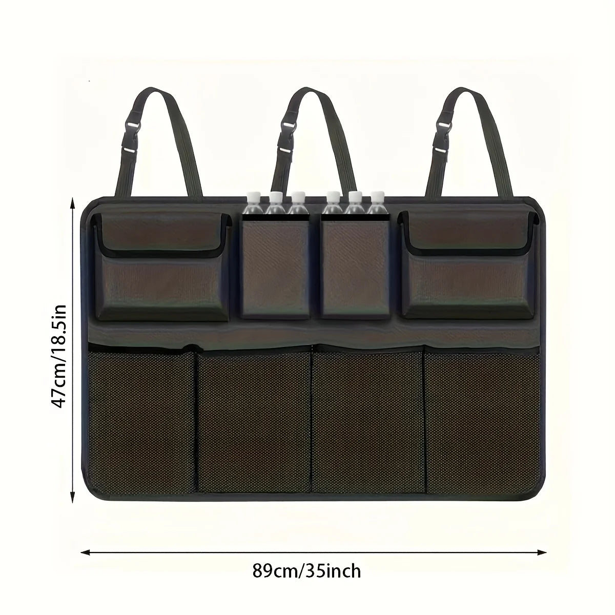 Multifunctional Car Seat Back Storage Bag with Mesh Pocket and Hanging Storage Bag for Car Accessories