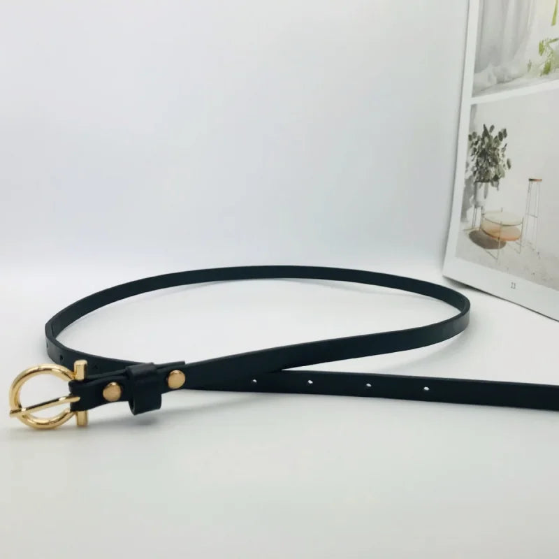Trendy New Simple Women's Belt Versatile Retro Thin Waist Belt Korean Style for Suit Dress Multiple Colors Available