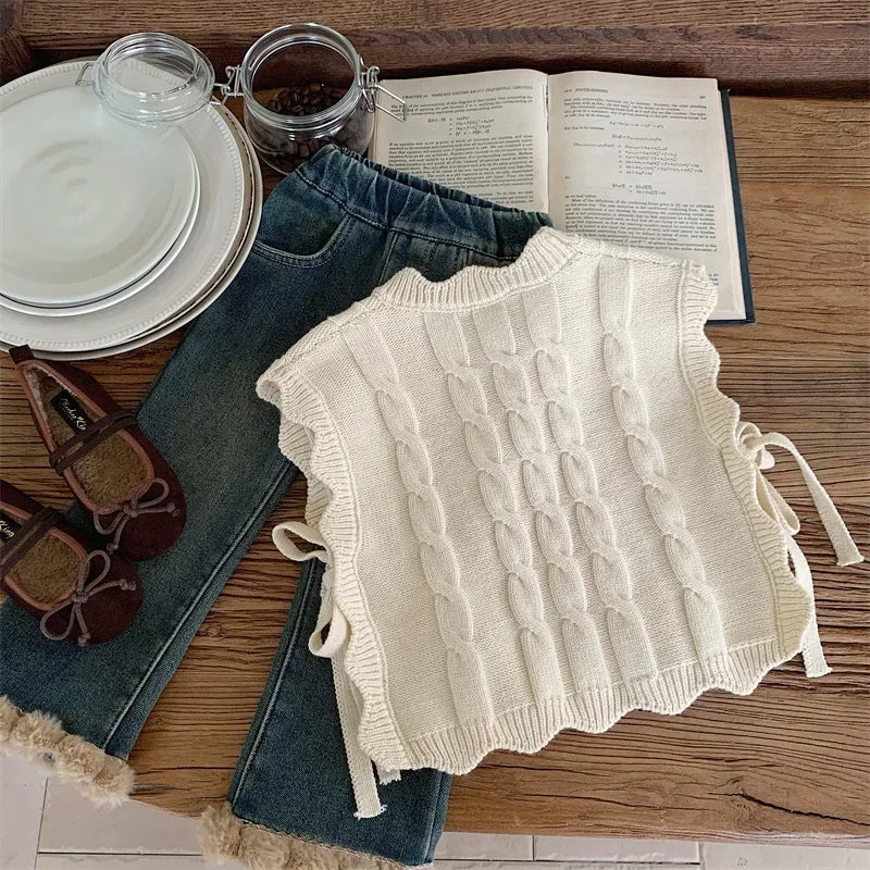 Koreanische Kinder Strickweste - Dicke Weiche Wolle Gr 1-3y