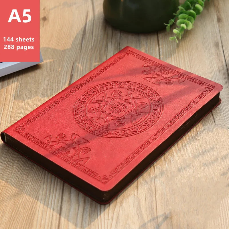 SQUMIDER A5 Geprägtes PU Leder Notizbuch - 120 Seiten