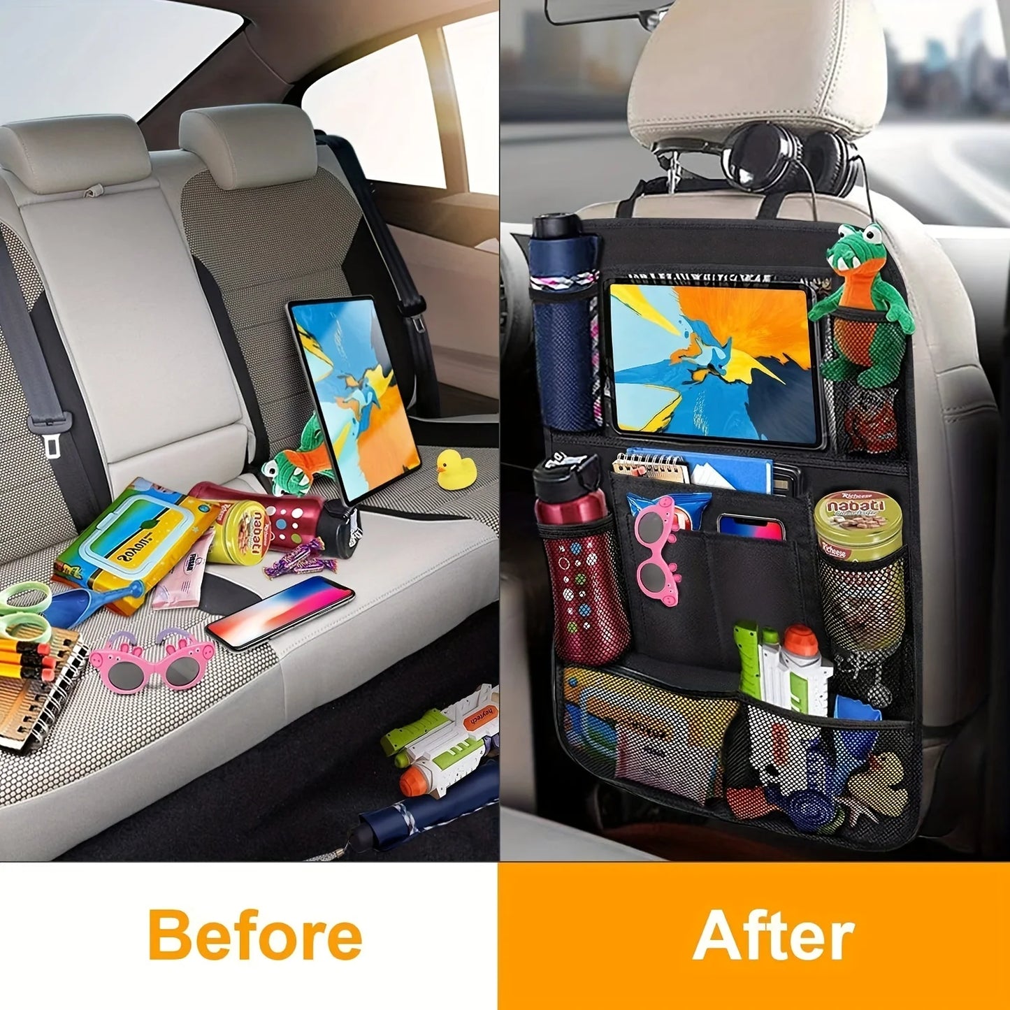 Auto Sitz Rücken Tasche 2025 - Multifunktionale Aufbewahrung Tasche - Car Seat Back Pocket Storage Organizer