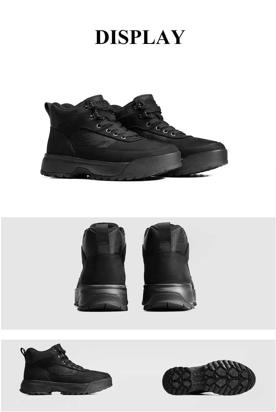 Ghete DESAI galbene cu talpă înaltă - Pantofi de lucru călduroase pentru exterior - Mărimea 39-44, Căptușeală călduroasă performantă, Înalți până la gleznă