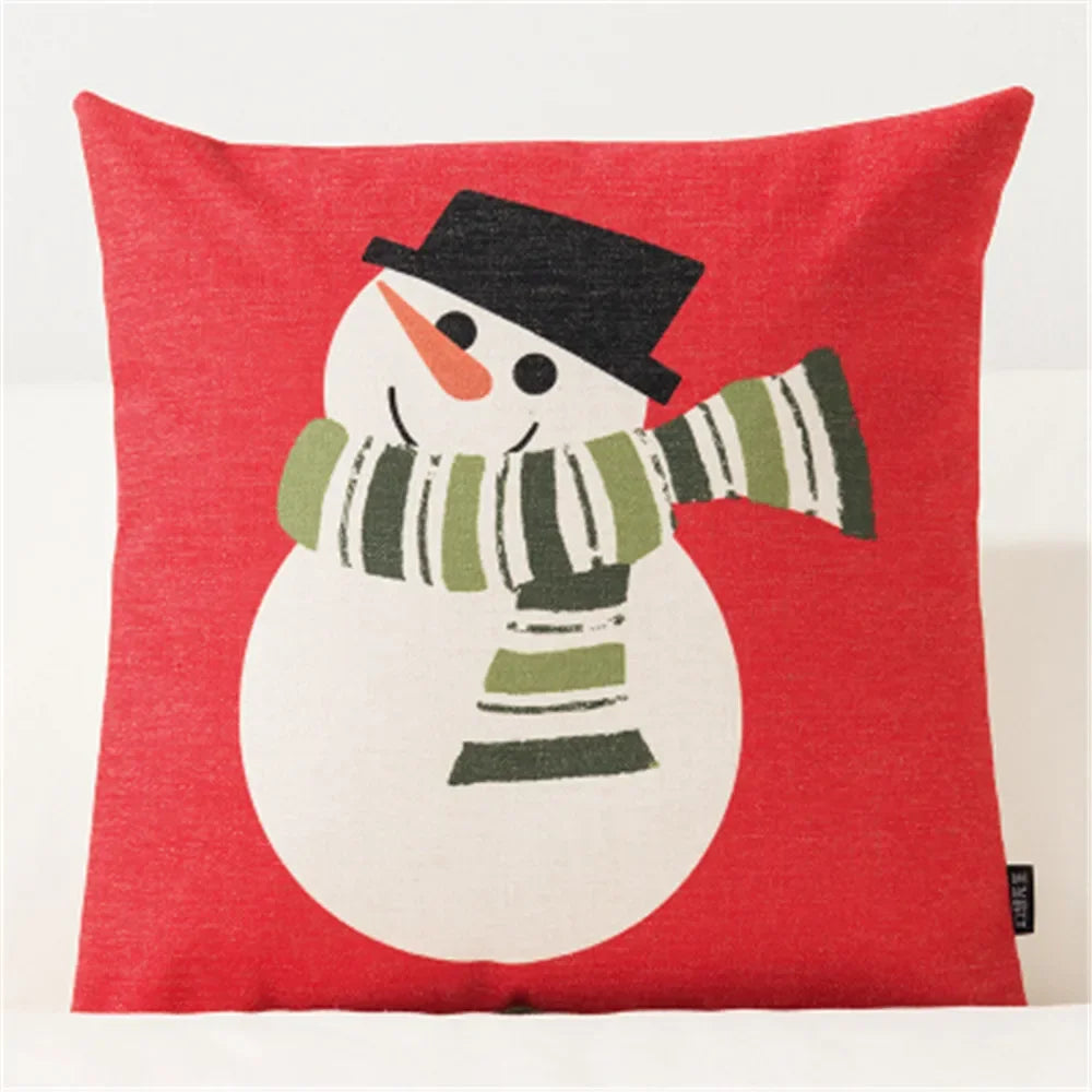 Christmas Decorations for Home Pillow Cover Decoratives Polyester Merry Christmas Snowman Snowflake Deer Pillow Cushion Cover