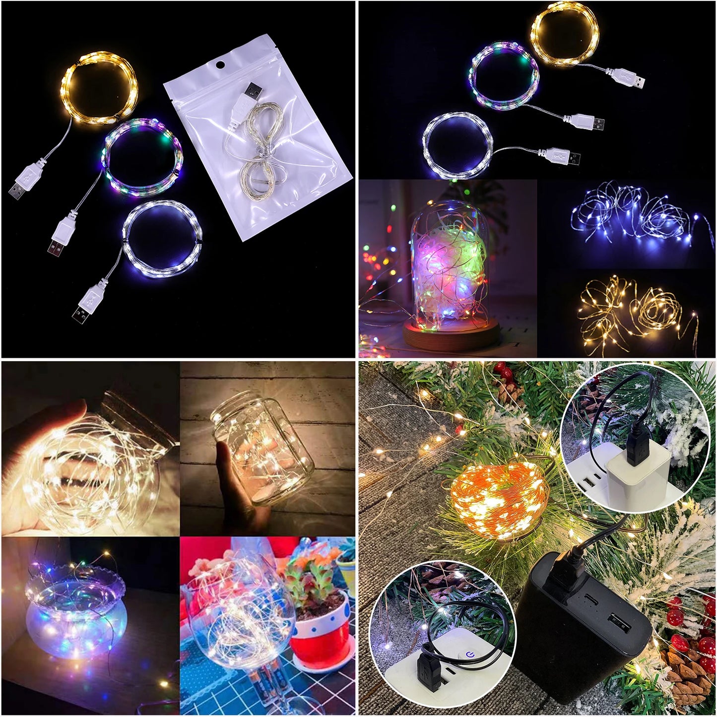 RGBCW String Light Wasserdichte Lichterkette - 249-2000 Lumen 4,5 V