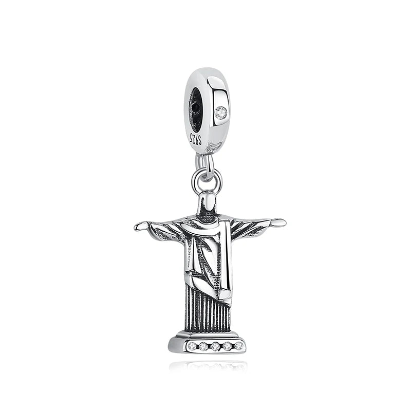 Originale 925 Sterling Silber Charms Liebe Reise London Bus Koffer Paris Perlen passen für Pan Armbänder Halsketten Frauen DIY Schmuck