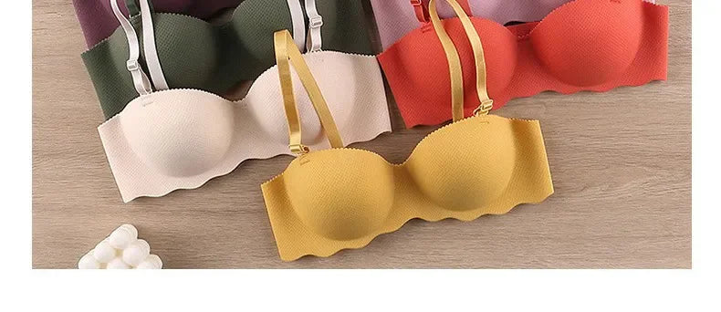 UXST Damen BH 2025 - Push-Up nahtloser BH bügellos einfarbig mit verstellbaren Trägern