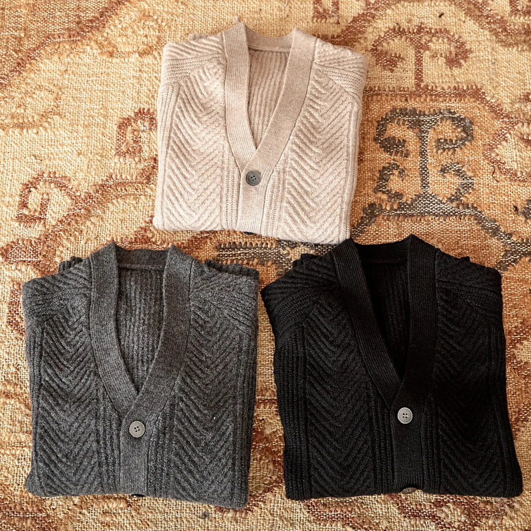 Heritage Vintage Wollcardigan V-Ausschnitt - Slim, Warm LXL