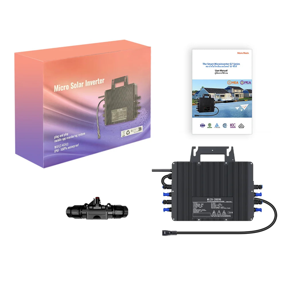 2000W Solar PV Mikrowechselrichter - WiFi Haushalt Netzgekoppelt Solarsystem für 4x 400-700W Solarmodule