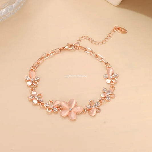 Damen-Armband 2025: Shining Rhinestone Bracelet Women Sparkling Rhinestone Flower - Bracelet Elegant Women's Wristband with For Girls Gifts Collection