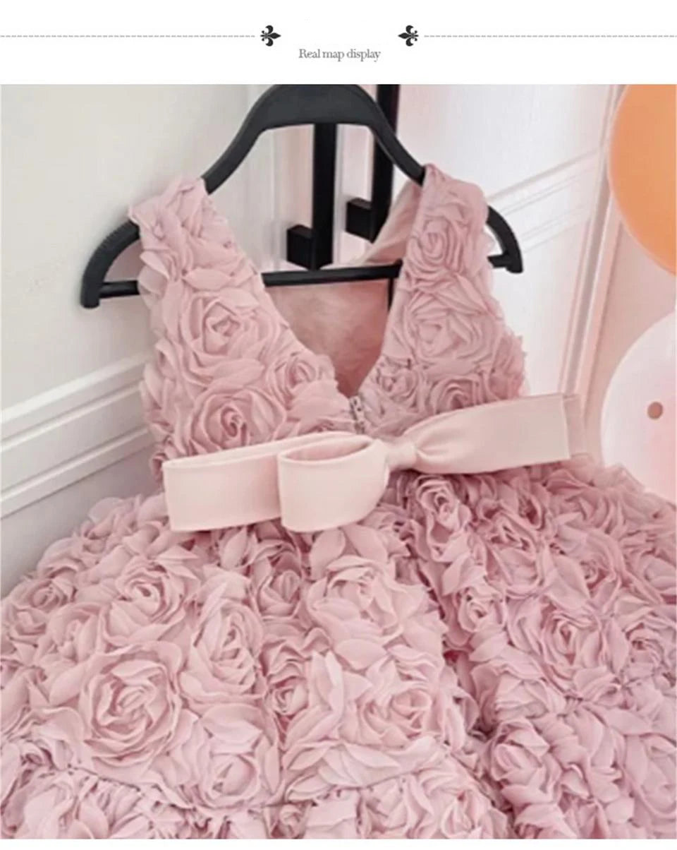 Baby Dress 2023 New Summer Girls Dress For Children' Floral Baby Princess Tutu Dress Birthday Party Children's Wear Girls Dress