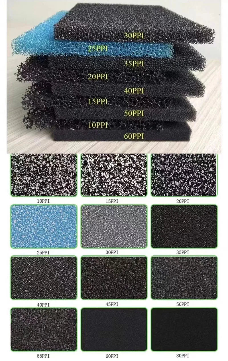 Filtru din spumă ZHIYANG - 50x50x2cm negru durabil