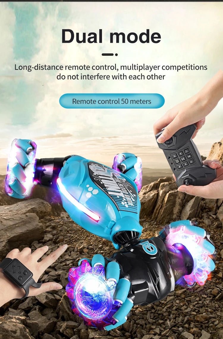 RC Car 4x4 Remote Control Cart Stunt Gesture Sensing 1/12 RC Drift Car With LED Light Deformation Novel Toys For Children Toys