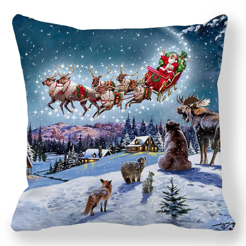 2025 New Year Christmas pillow case 30*50cm,40*40cm,45x45cm, cushion cover home Christmas decoration pillow case