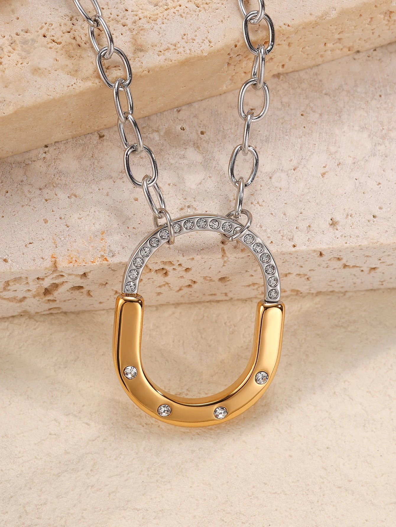 ZhejiangChoice XLN2227 Oval Anhänger Gold Silber - 45cm