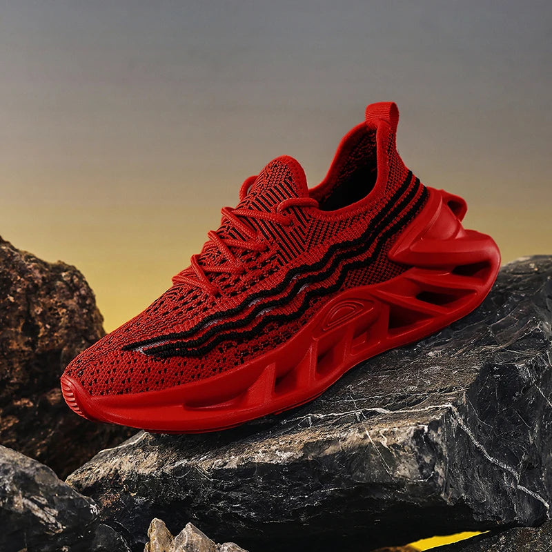 Herren Sneakers Leicht Laufschuhe Atmungsaktiv Mesh Komfortabel EVA Dick Sohle Rutschfest Tennis Walking Weiß Schuhe Für Männer