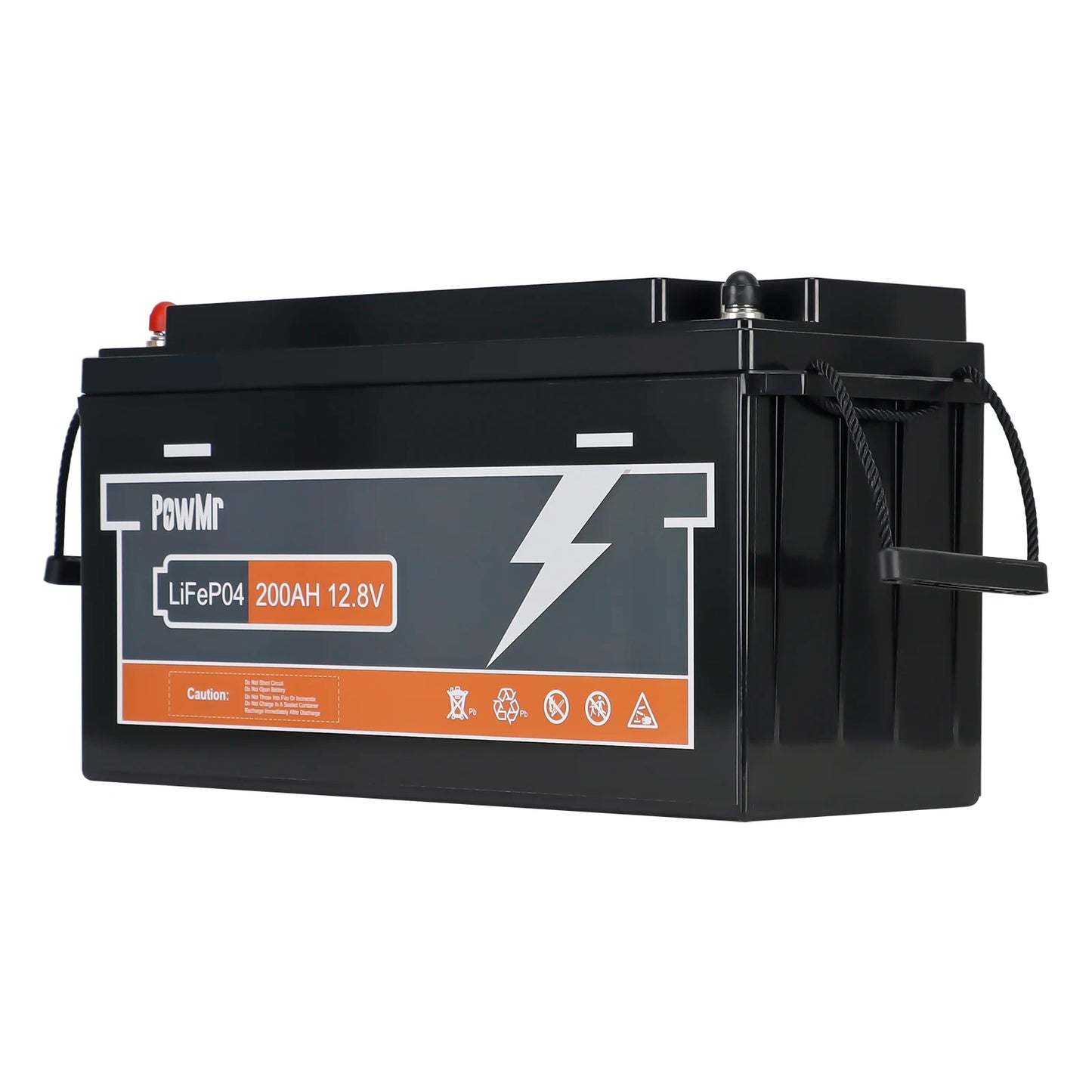 PowMr 12,8V 200AH LiFePO4-Batterie wiederaufladbar Grade A-Zellen 2560WH eingebauter BMS 6000+ Zyklus Heim-Lithium-Batterie-Energiespeicher