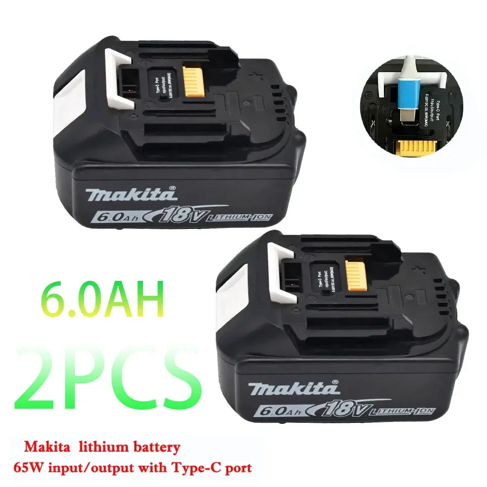 Makita 18V battery with Type-C port 65W input/output large capacity electric tool battery universal BL1860 BL1850 BL1840 BL1830