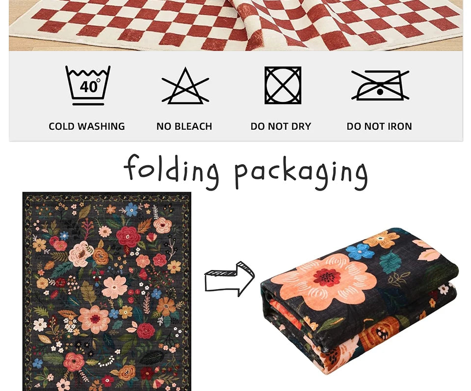 Runner Rug Corridor Non-slip Machine Washable Easy To Fold Floor Mat Green Plaid Snowman Rugs Christmas Gift Home Decoration Mat