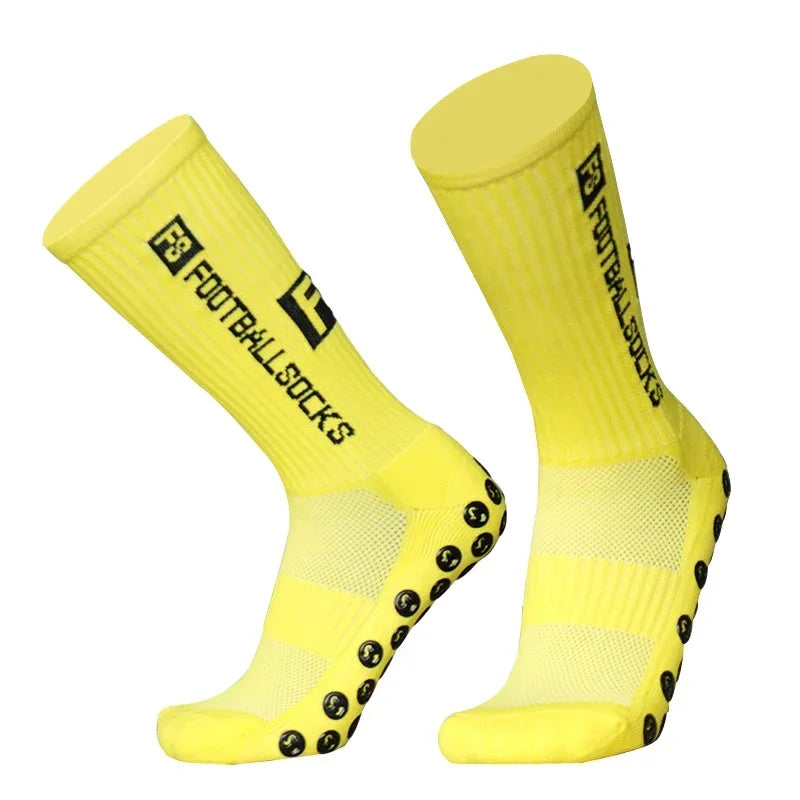 FS Fußballsocken Neuer Stil Runder Silikon-Saugnapf-Grip Anti-Rutsch-Soccer-Socks-Sports-Männer-Frauen-Baseball-Rugby-Socks