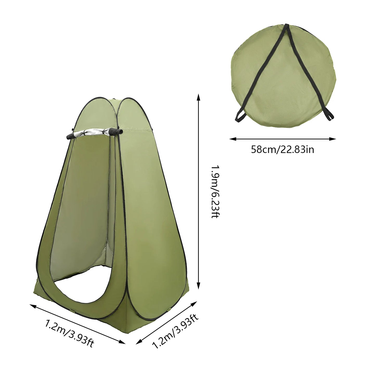 Shower Tent, Outdoor Camping Privacy Shelter, Portable Toilet Tent for Hiking