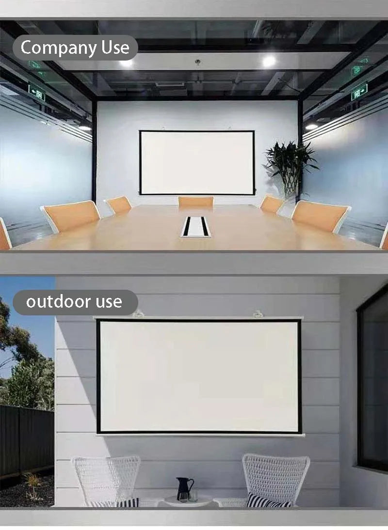 Thinyou 60inch 72inch 84inch 100 Inch 16:9 HD Projector Screen White Manual Pull Up Diagonal High-definition pantalla proyector