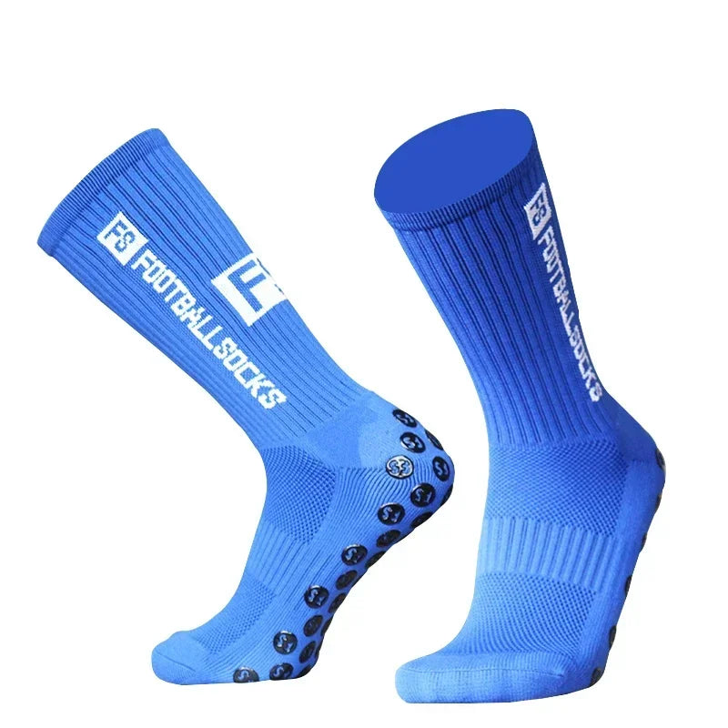 FS Fußballsocken Neuer Stil Runder Silikon-Saugnapf-Grip Anti-Rutsch-Soccer-Socks-Sports-Männer-Frauen-Baseball-Rugby-Socks