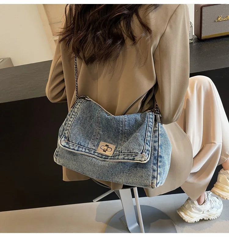 Geantă de umăr la modă și versatilă, geantă crossbody, geantă de navetă, geantă de facultate minimalistă casual pentru femei, geantă cu clapă