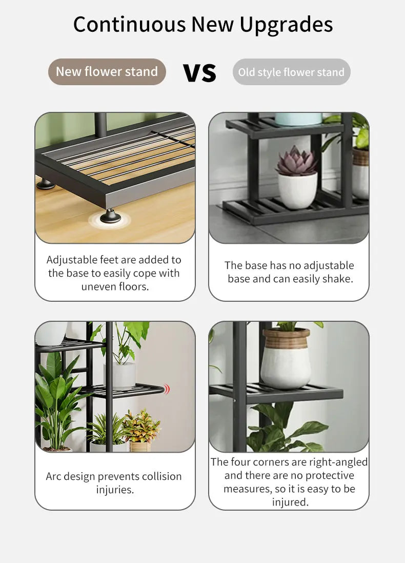 MTShining Pflanzenregal 8 Ebenen Metall Innen Und Außen