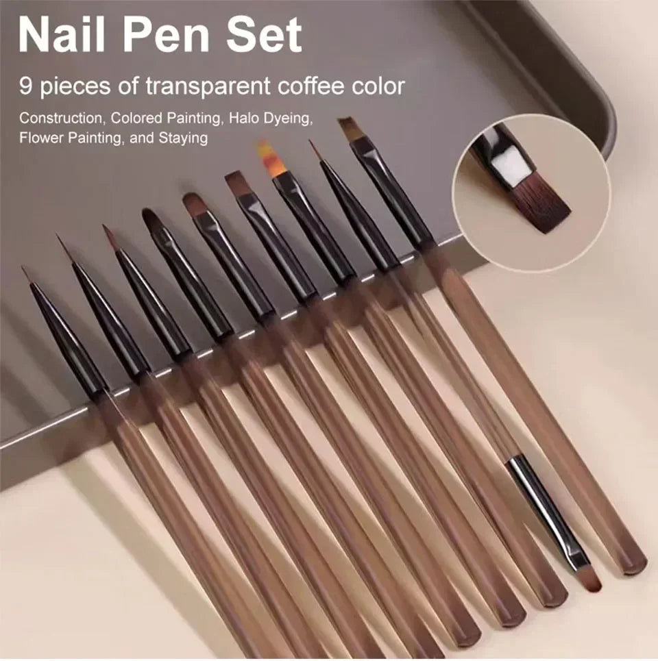 Choice 9er UV Gel Pinselset Nail Art - 9 Stück Acryl