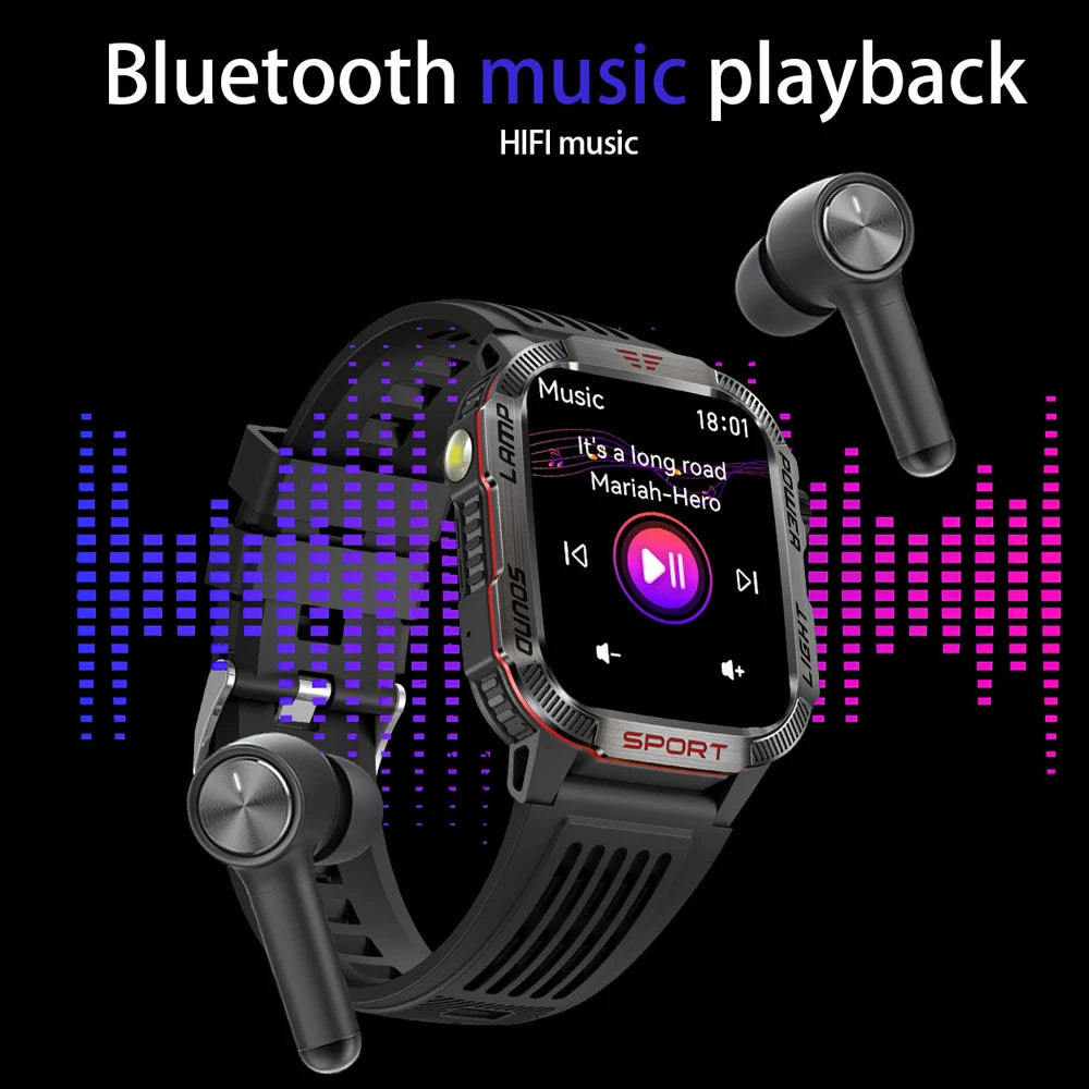 Smartwatch 2025: Outdoor-Military GPS-Sports - Flashlight Compass Collection