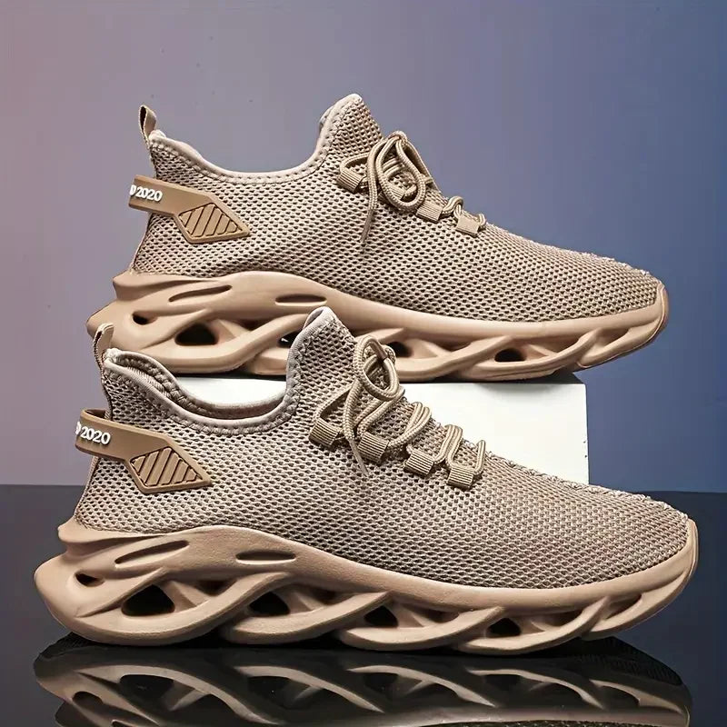 Herren-Laufschuhe 2025: EALSQN Männer Sport Laufen Schwarz Jogging Schuhe Lässige Sneaker Braun Outdoor Atmungsaktiv Mesh Frauen Leicht Stoßdämpfung Schwarz Tennis Kollektion