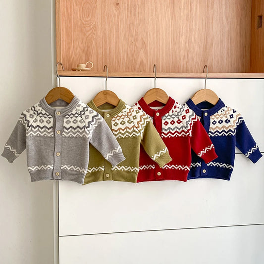 YSUBESTCN Kinder Strickjacke - Warmes Strickoberteil Für Kleinkinder, Größe 0-2 Jahre, Material Wolle, Verschluss Knopf