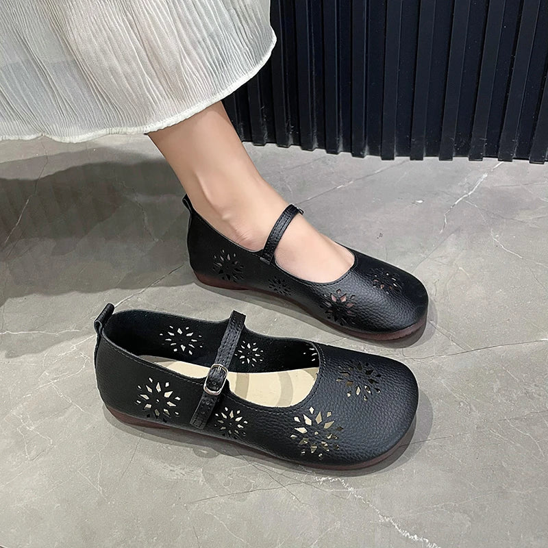 Frühling Herbst Design 2025 - Barefoot Ballet Mary Jane Damen Flache Weiche Schuhe - Hohle Weiche Sohle Casual Loafers