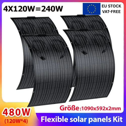 Solarmodul Set Flexibel 480 W Viermal 120 W Für Wohnmobil