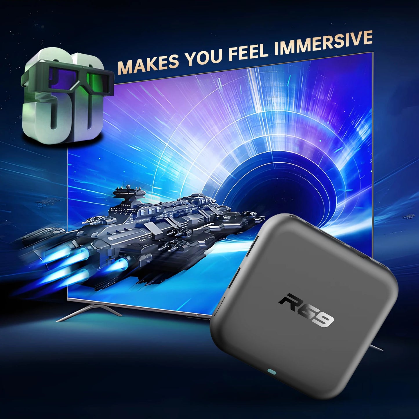 Janmifly R69-1 4K Android TV Box - 6 GB RAM 128 GB ROM 5V 2A