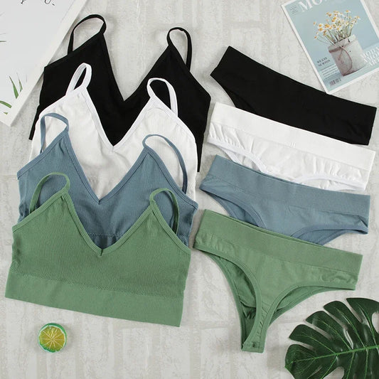 Zhejiang Bralette Gepolstert Nahtlos - 2er Set S M Polyester