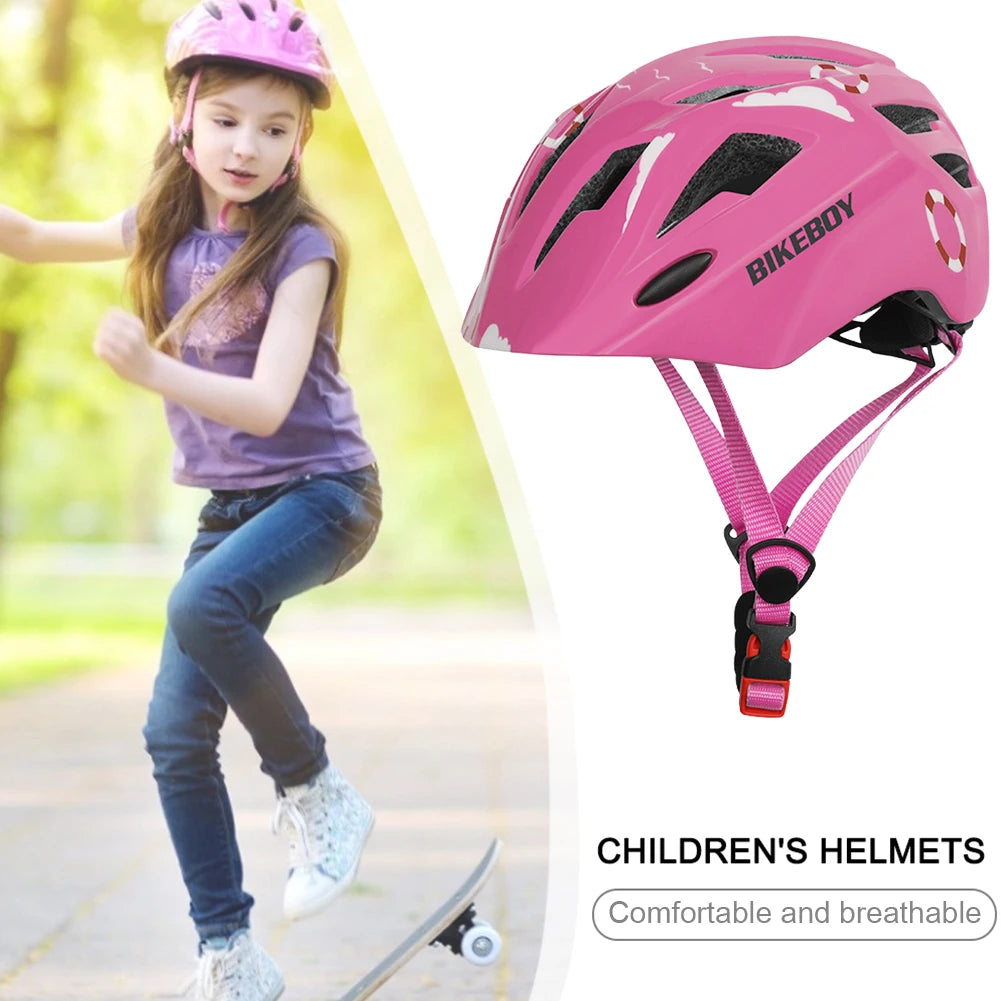 Kids Cycling Helmet Adjustable Bicycle Helmet with Taillights Lightweight Scooter Balance Bike Helmet Children Riding Equipment