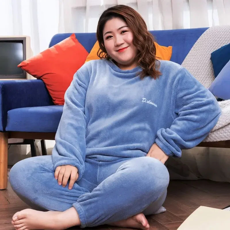 Loribindwood Korallenfleece Pyjama Set - Groesse L Bund