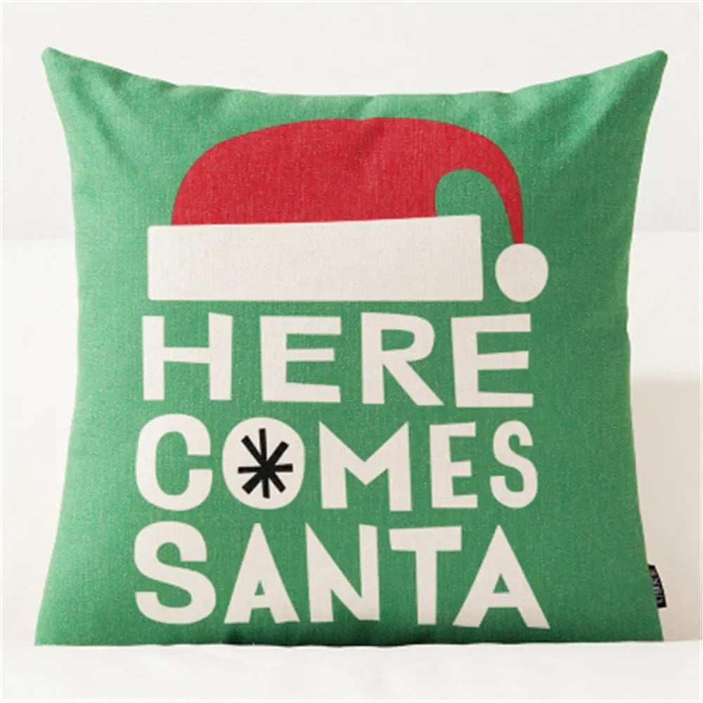 Christmas Decorations for Home Pillow Cover Decoratives Polyester Merry Christmas Snowman Snowflake Deer Pillow Cushion Cover