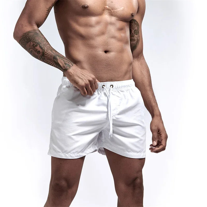 Herren Schwimmhose Taschen Mesh-Futter Schnelltrocknend Casual Board Shorts