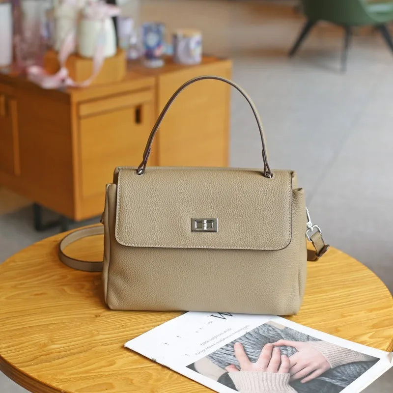 Designer ladies leather bag retro shoulder & crossbody office purse