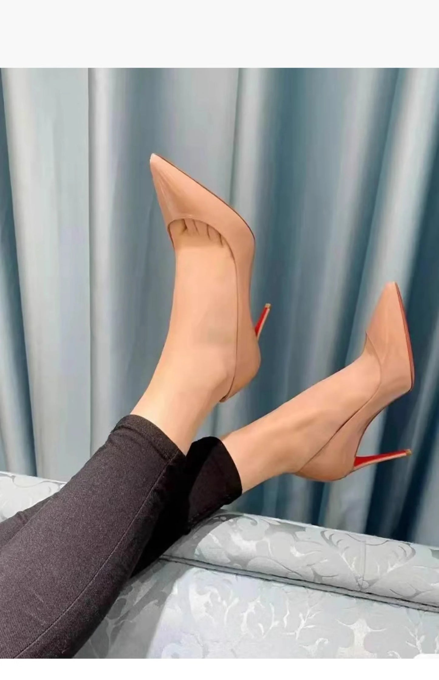 Women's elegant high heel shoes Luxury Brand Black Women heels shoes woman 2025 trend Red Shiny Bottoms Pointed Toe elegant Pumps