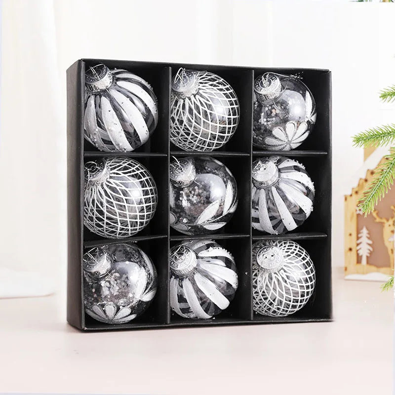 Choice Weihnachtskugel Set 8 cm Durchmesser - 9 Stück Kunststoff