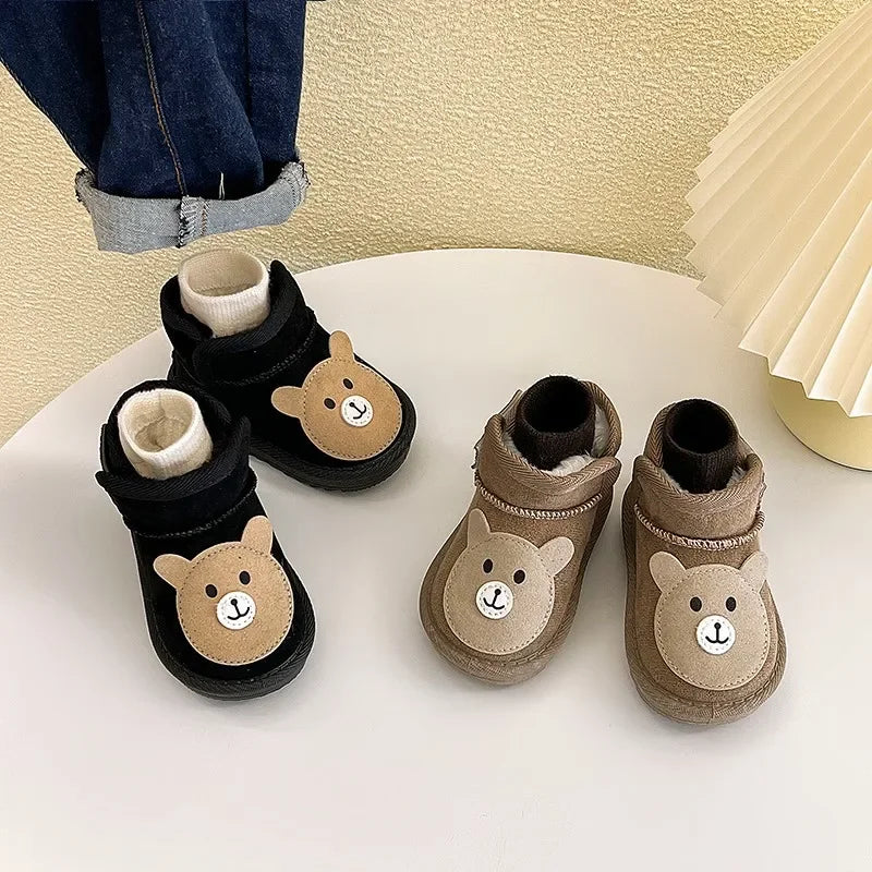 Kinder-Schneestiefel für Mädchen und Jungen, 2025, Winter, neue Mode, koreanischer Stil, weicher Boden, rutschfest, vielseitige Außenstiefeletten