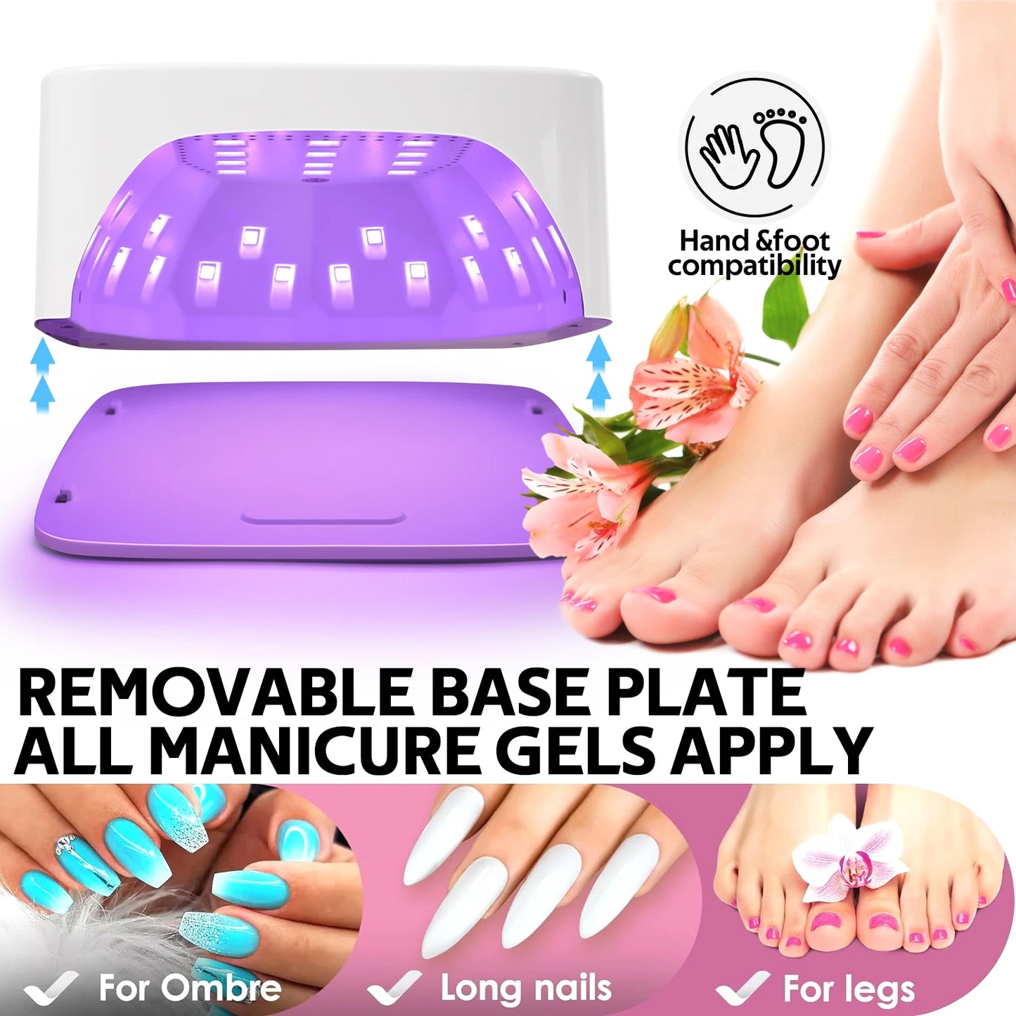 DianaBeauty 120W UV LED Nageltrockner - 30 LED 3 Timer Akku