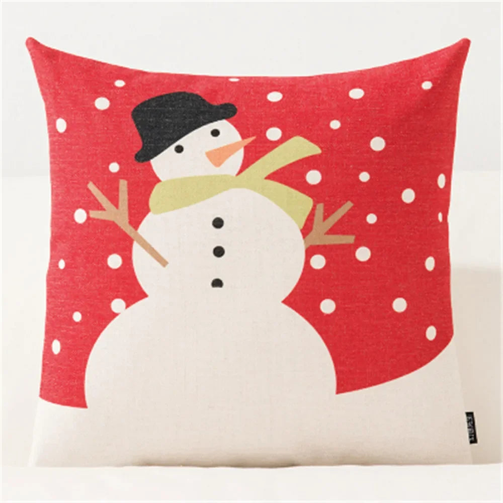Christmas Decorations for Home Pillow Cover Decoratives Polyester Merry Christmas Snowman Snowflake Deer Pillow Cushion Cover