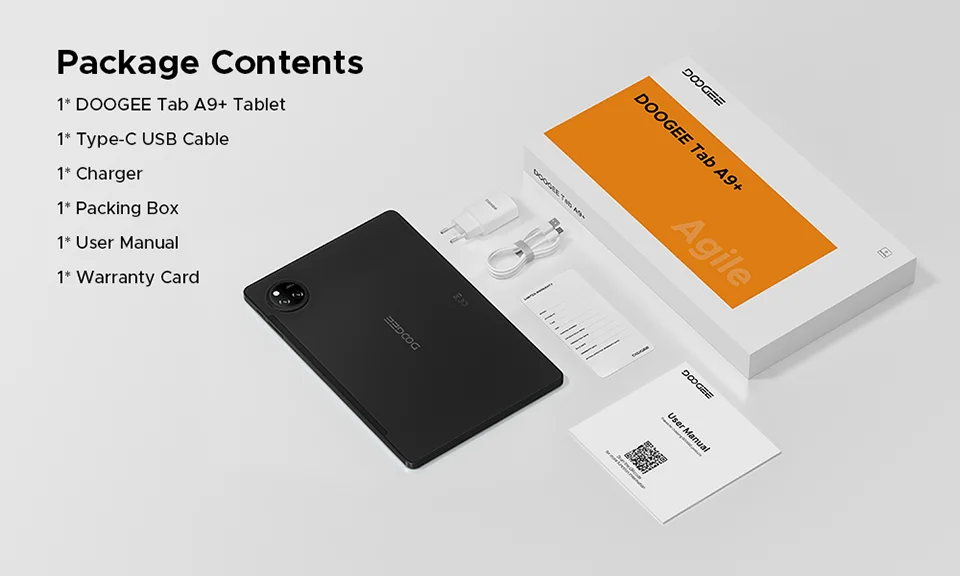 DOOGEE Tab A9+ 2-In-1 Tablet - 11 Zoll Display, 8580mAh Akku, 64GB ROM