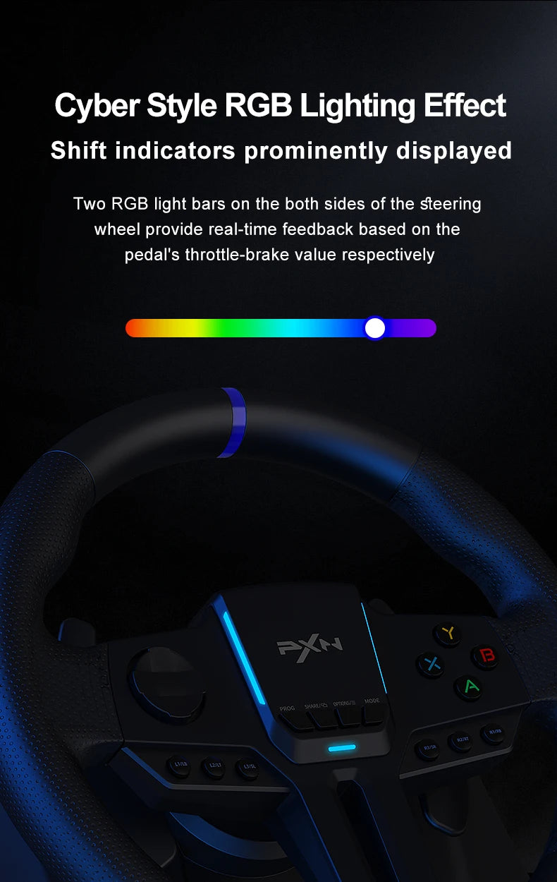 Gaming-Lenkrad 2025: PXN V900 GEN2 Driving Simulator 270°/900° Rotation - Racing Wheel mit Pedal Set für PC Switch PS4 Xbox Collection