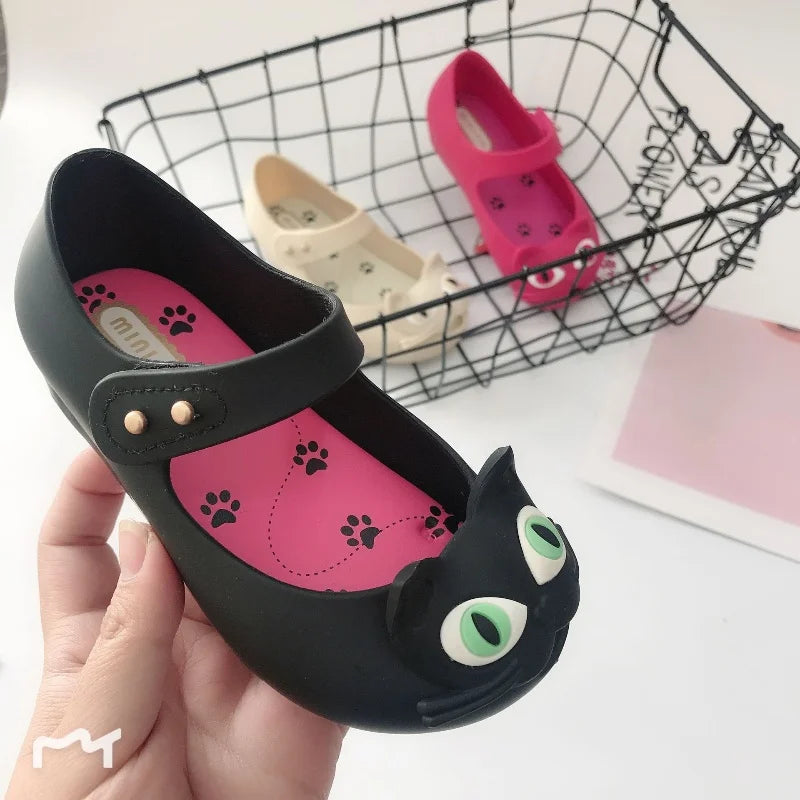 Mädchen-Sandalen 2025: Jelly-Katze Princess-Kawaii Strand Kinder - Beach Kids Kollektion Transparente Schuhe 14+ Jahre