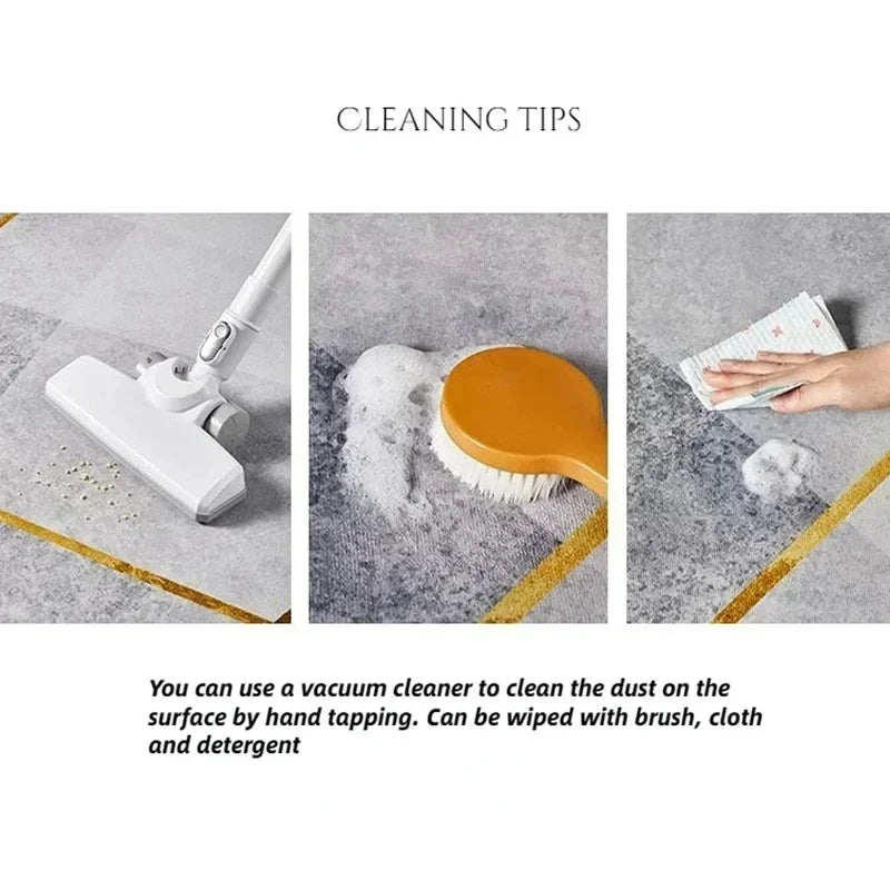 Extra-Long Red & Golden Christmas Runner Mat Long Christmas Runner Rugs Washable Balcony Carpet Home Decor Floor Mat for Hallway